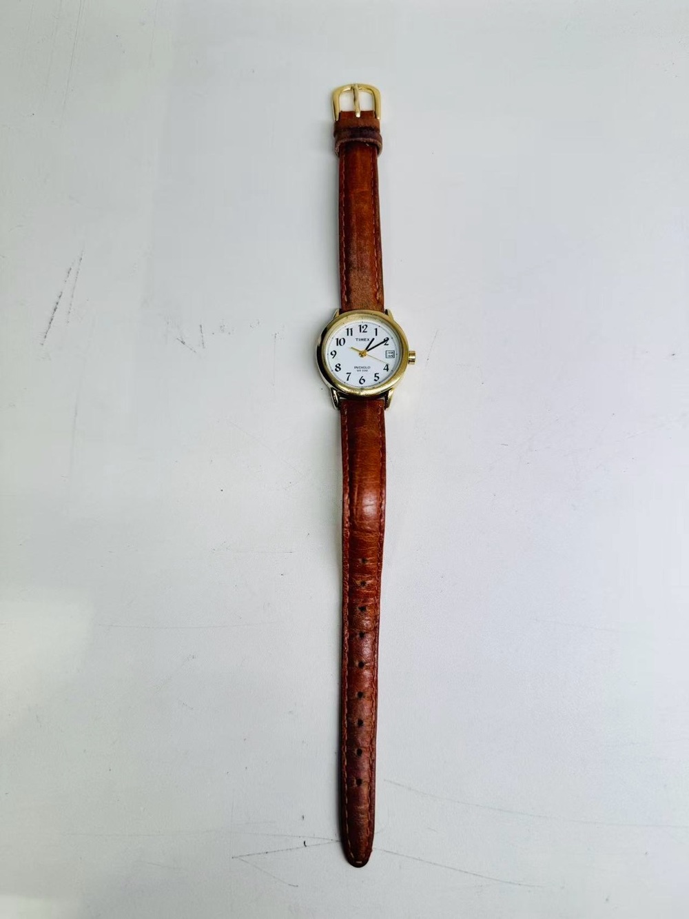 Vintage Timex Indiglo WR30M Women’s Quartz Watch Gold Tone Date New Battery Runs - Picture 10 of 11